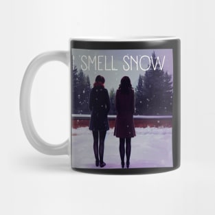 I Smell Snow - The Girls Watching the Snow at Winter - Christmas Mug